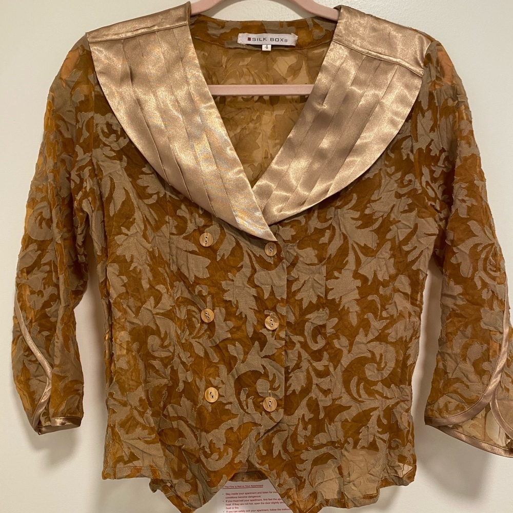 Silk Box Sheer Blouse